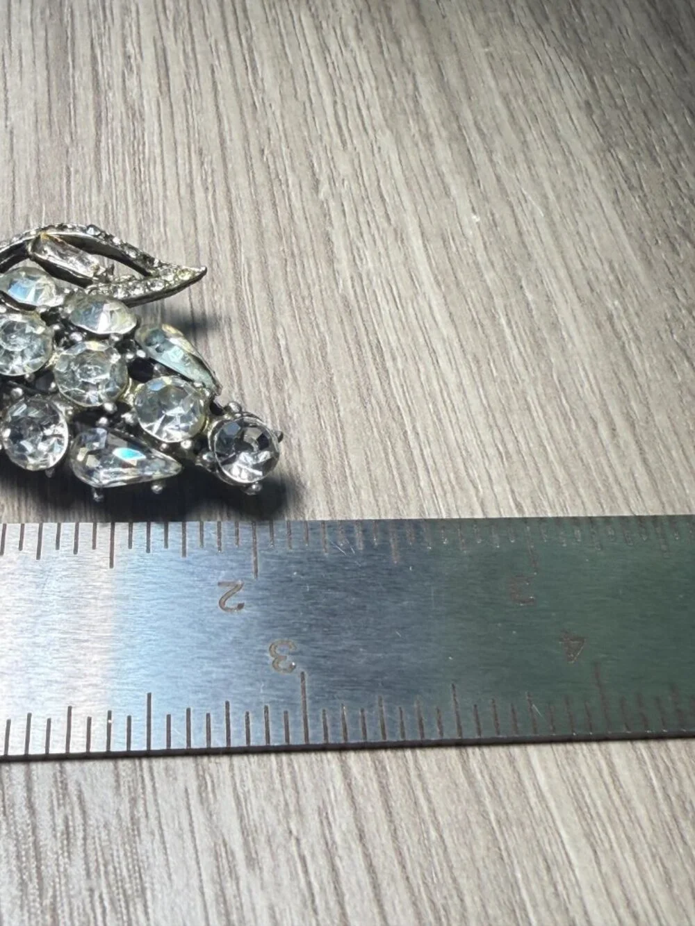 Vintage Rhinestone Grape Brooch Silver Tone Fruit Pin Statement Style 2